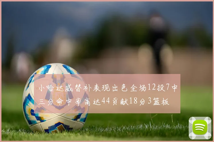 小哈达威替补表现出色全场12投7中三分命中率高达44贡献18分3篮板